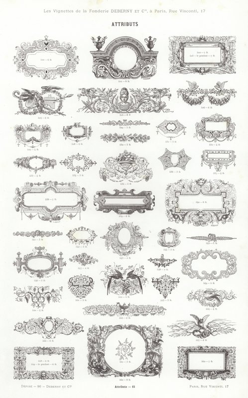 Page de Vignettes Typographiques - French School
