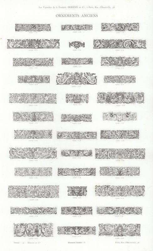 Page de Vignettes Typographiques - French School