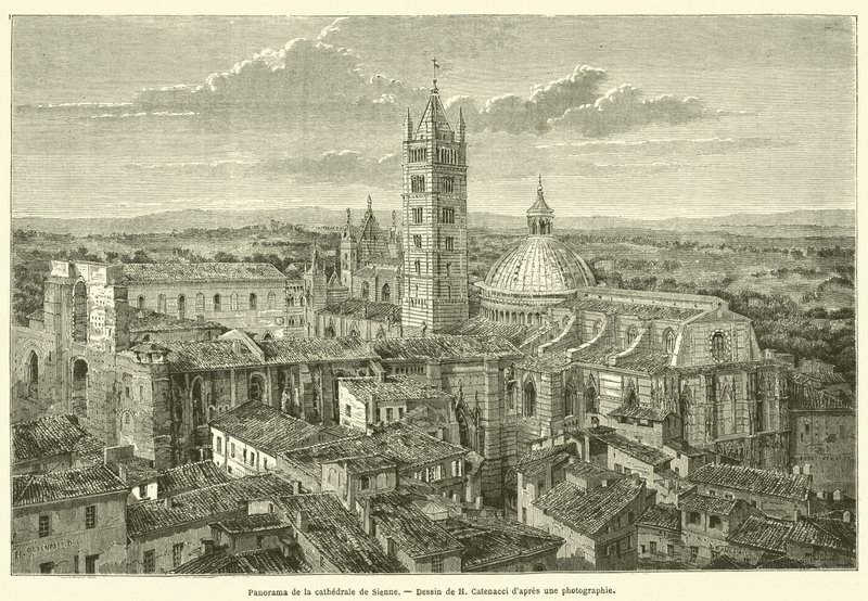 Panorama de la cathédrale de Sienne - French School