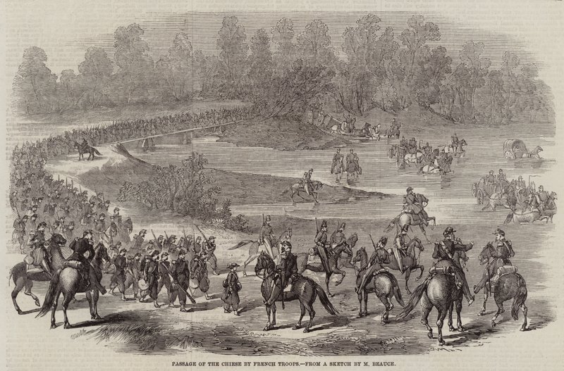Passage du Chiese par les troupes françaises - French School