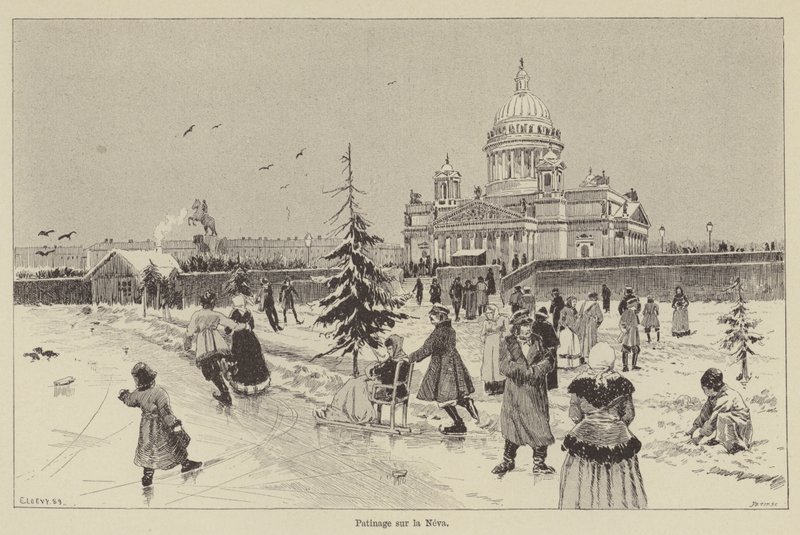 Patinage sur la Neva - French School