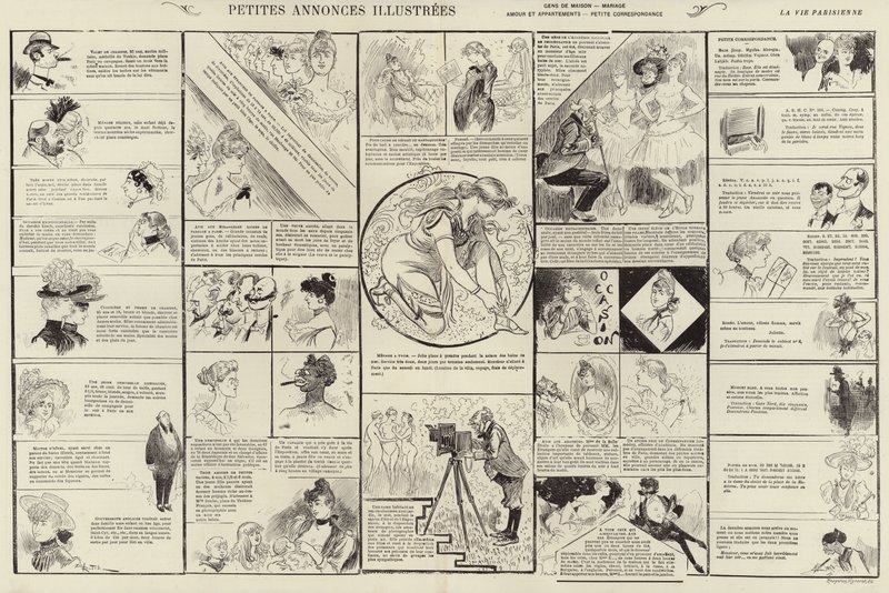 Petites annonces illustrées (gravure) - French School