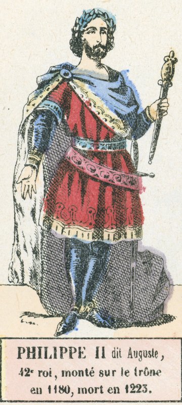 Philippe II dit Auguste, 42e roi, monte sur le trône en 1180, mort en 1223 - French School