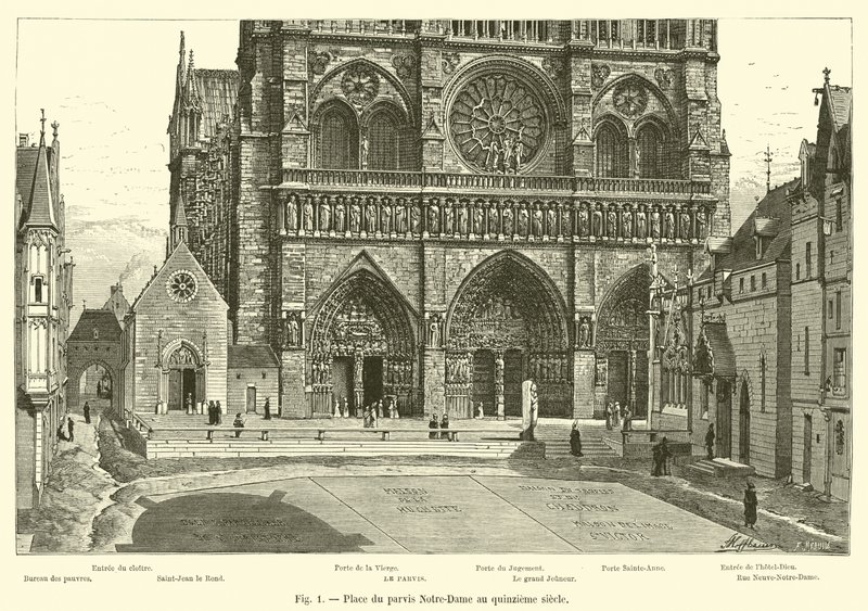 Place du parvis Notre-Dame au quinzième siècle - French School