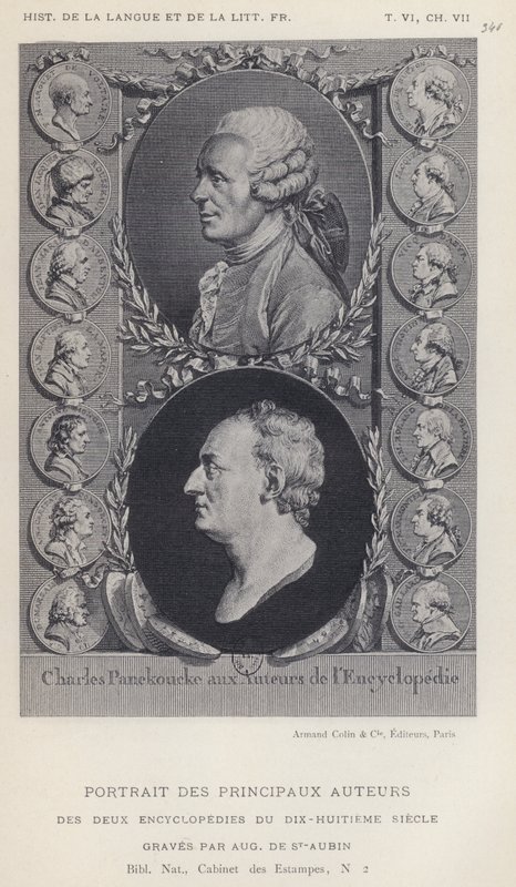 Portrait des principaux auteurs des deux encyclopédies du XVIIIe siècle - French School