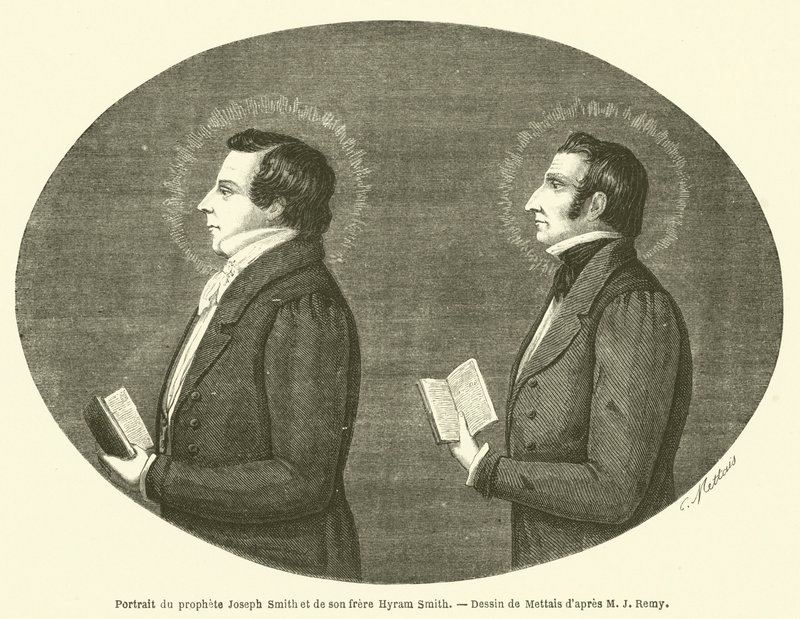 Portrait du prophète Joseph Smith et de son frère Hyram Smith (gravure) - French School