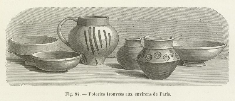 Poteries trouvées aux environs de Paris - French School