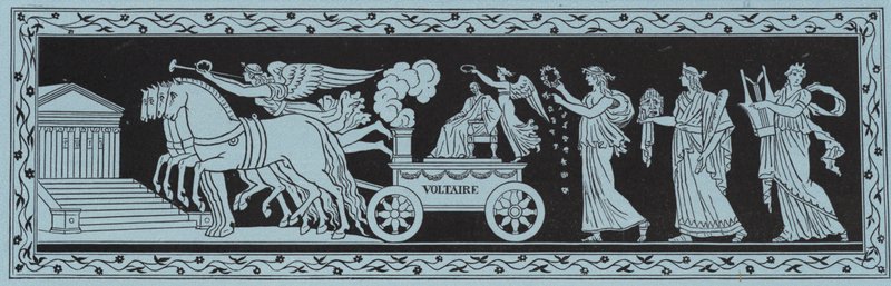 Procession apportant les restes de Voltaire au Panthéon, Paris, 1791 - French School