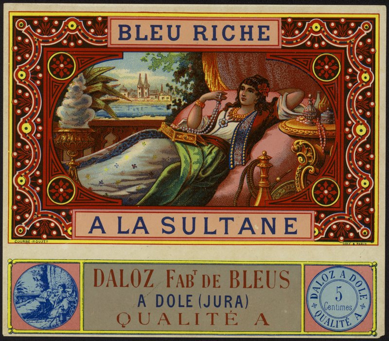 Étiquette de produit pour Bleu Riche à la Sultane - French School