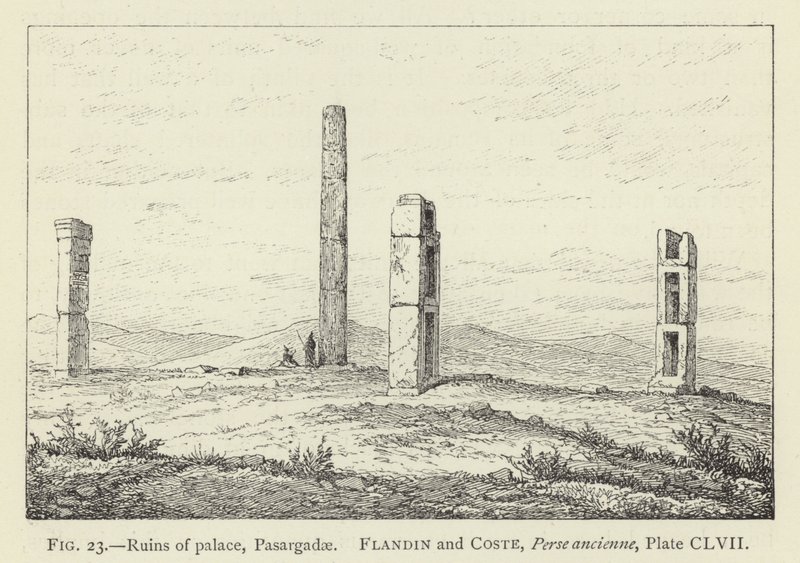Ruines du palais, Pasargades - French School
