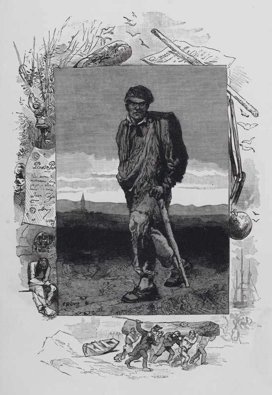 Scène des Misérables, de Victor Hugo : Jean Valjean - French School