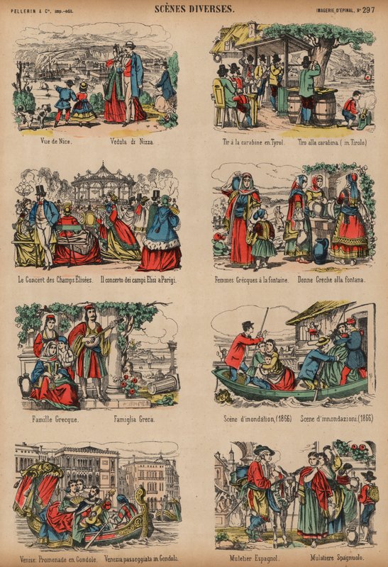 Scènes de divers lieux européens - French School