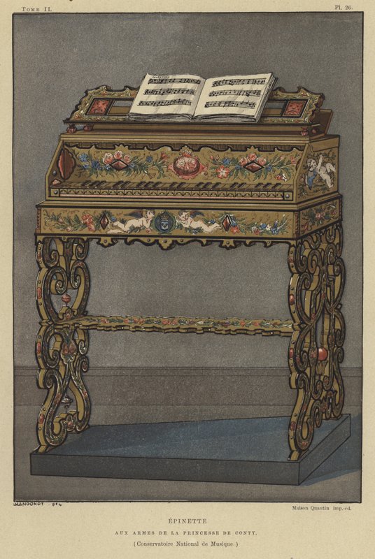 Épinette avec les armoiries de la princesse de Conti - French School