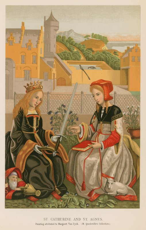 Sainte Catherine et Sainte Agnès - French School