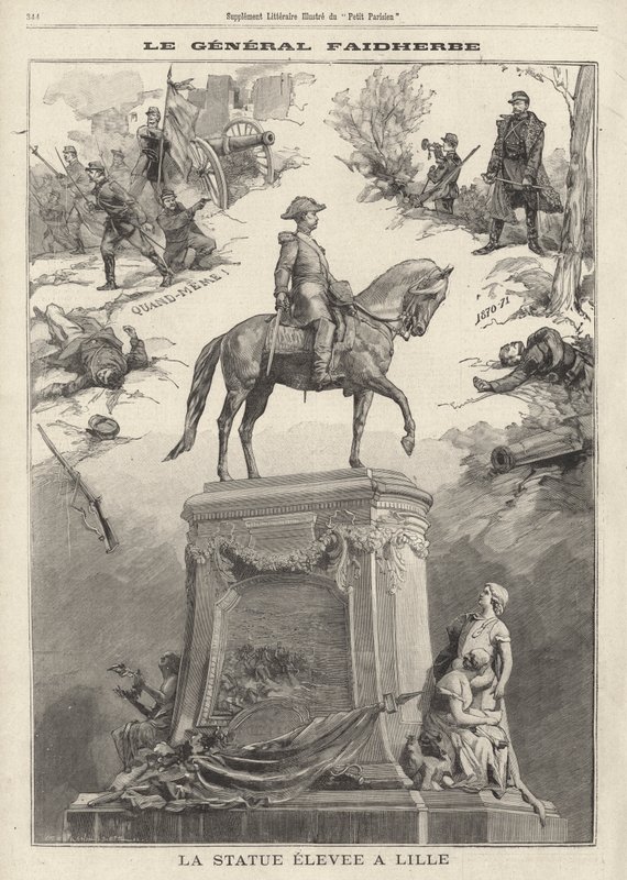 Statue du général français et gouverneur colonial Louis Faidherbe érigée à Lille - French School
