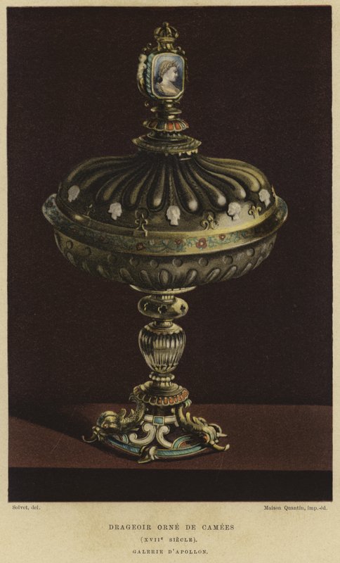 Pot à douceurs décoré de camées, 17ème siècle - French School