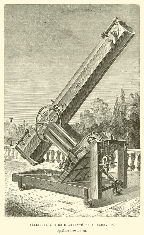 Telescope a Miroir Argente de L Foucault, Systeme newtonien - French School