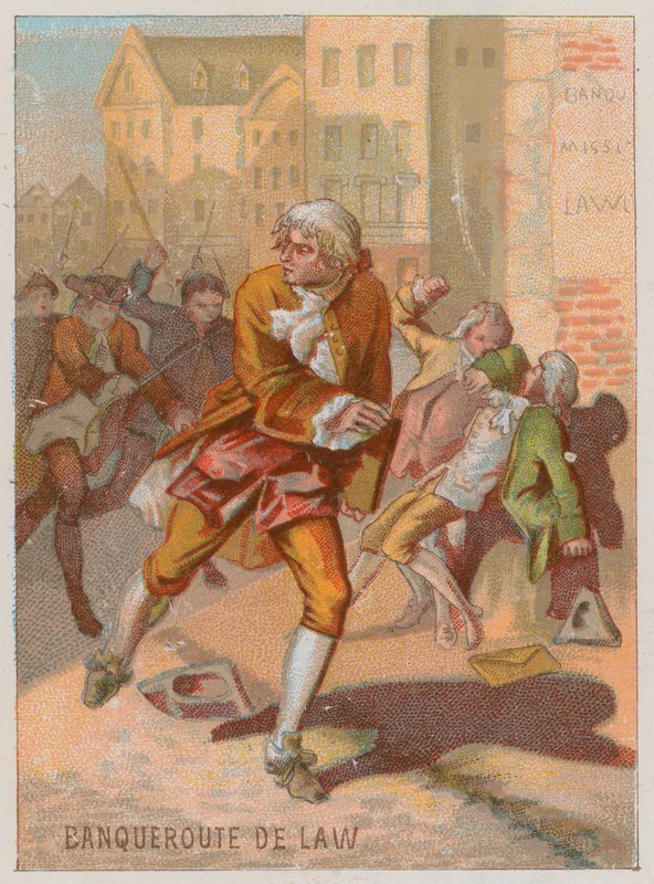 La faillite de John Law de Lauriston - French School