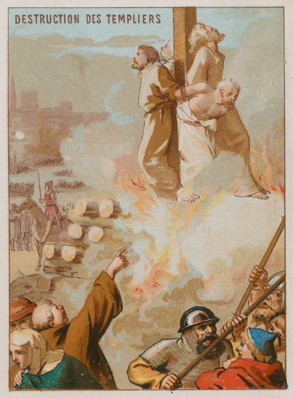 La destruction des Templiers - French School