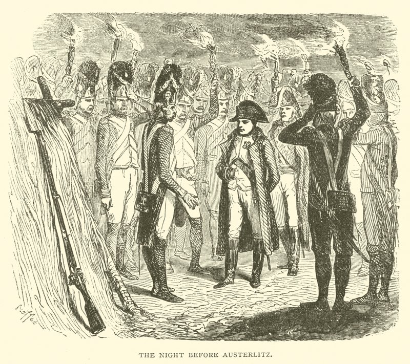 La nuit avant Austerlitz (gravure) - French School