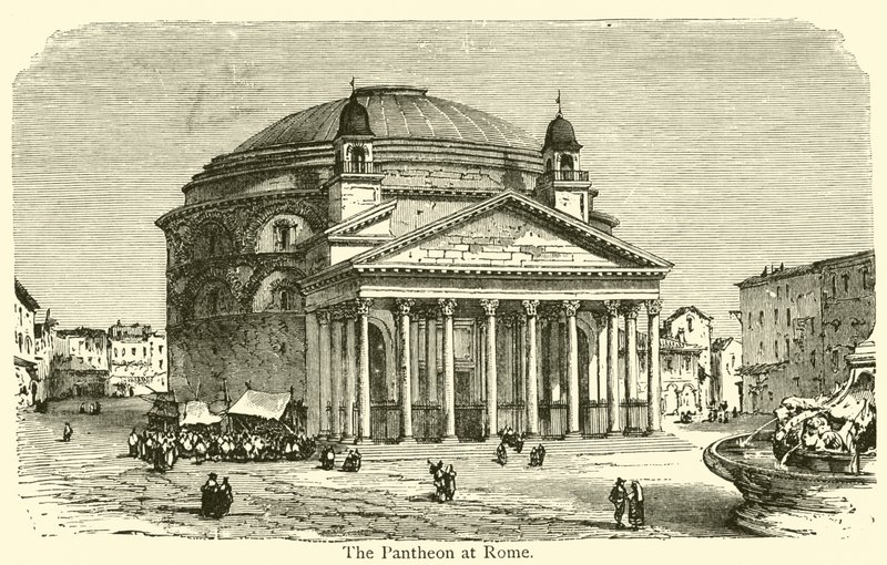 Le Panthéon à Rome (gravure) - French School