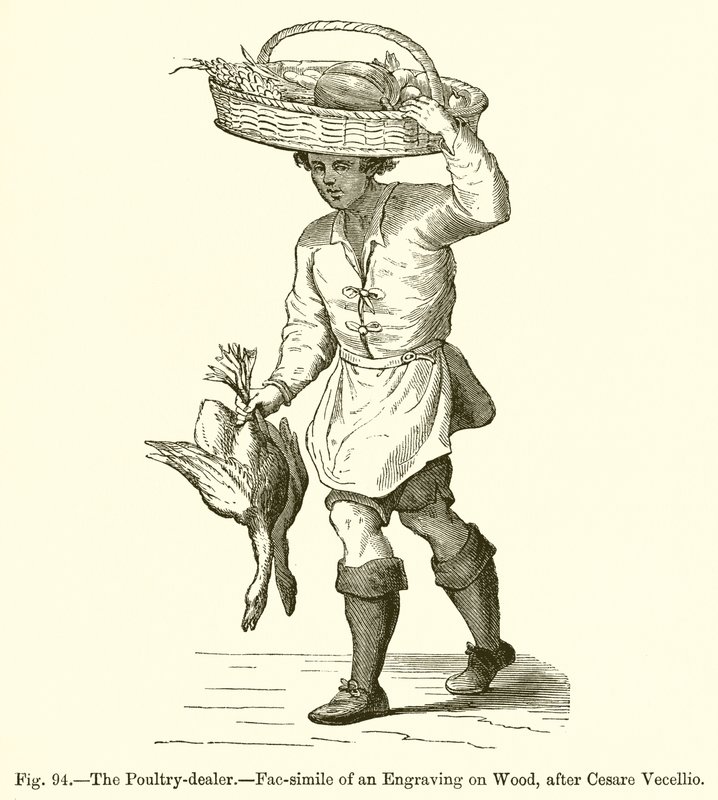 Le marchand de volailles - French School