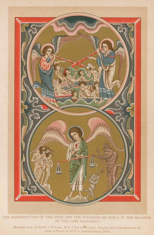 La Résurrection des morts et la Pesée des âmes, au Jugement dernier - French School