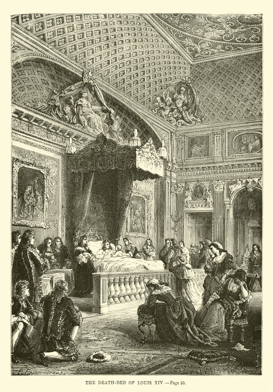 Le lit de mort de Louis XIV - French School