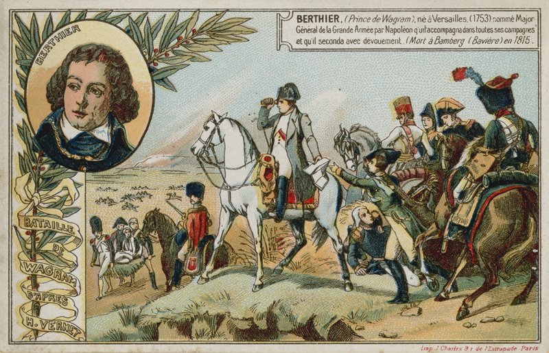 Carte commerciale représentant la bataille de Wagram - French School