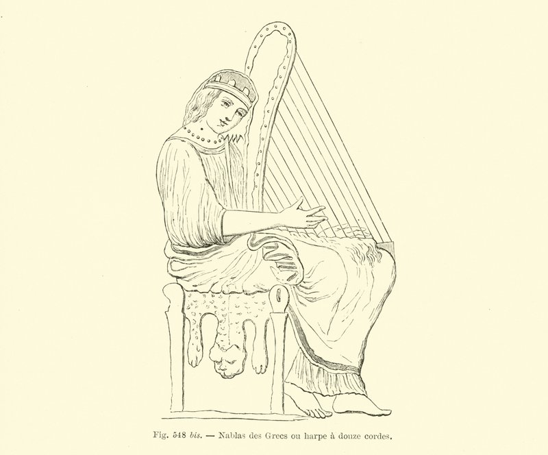 Harpe grecque à douze cordes - French School