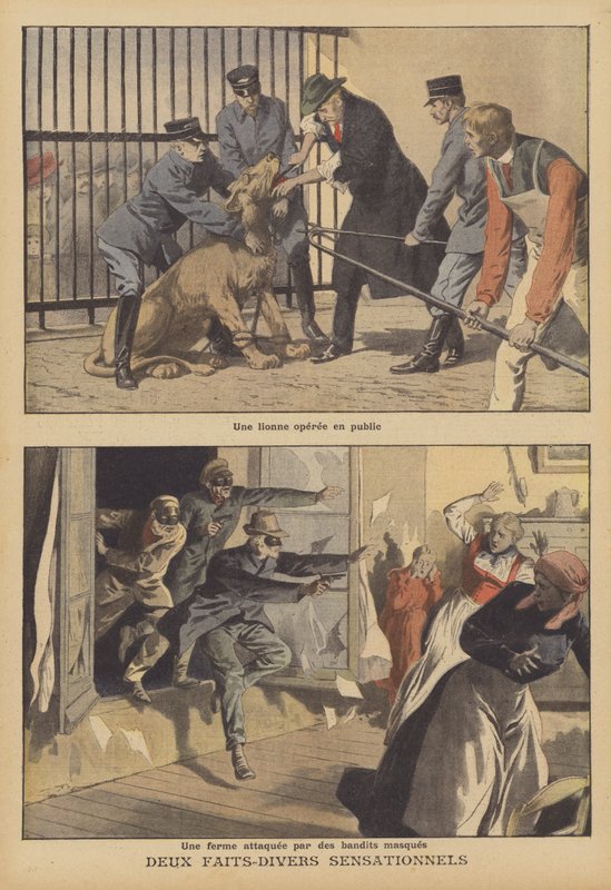 Deux nouvelles sensationnelles (lithographie couleur) - French School