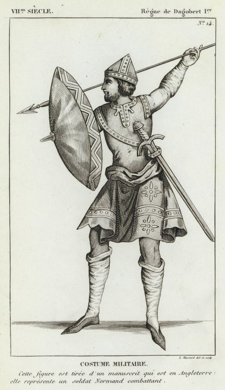 VIIe siècle, Règne de Dagobert Ier, Costume Militaire - French School