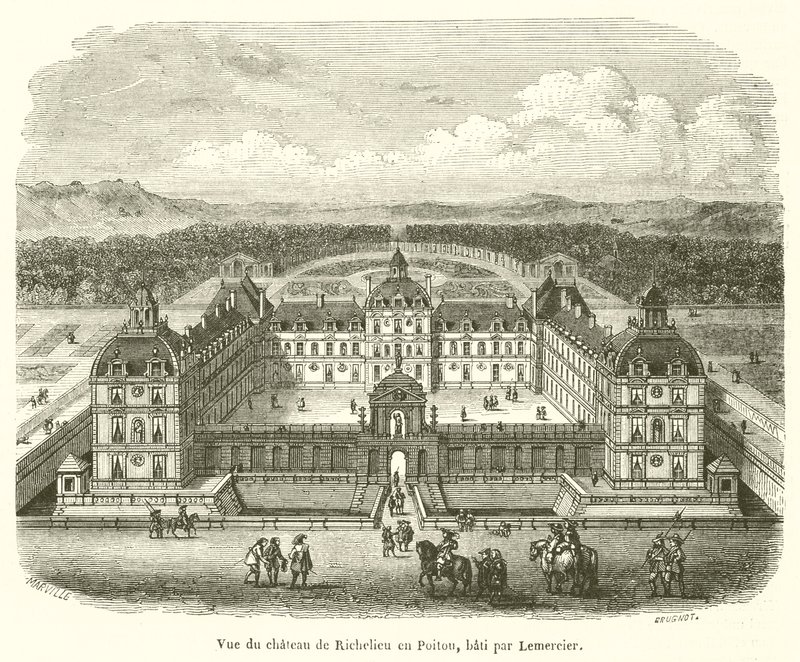 Vue de château de Richelieu en Poitou, bâti par Lemercier - French School