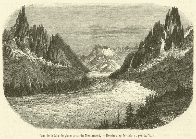 Vue de la Mer de Glace prise du Montanvert - French School