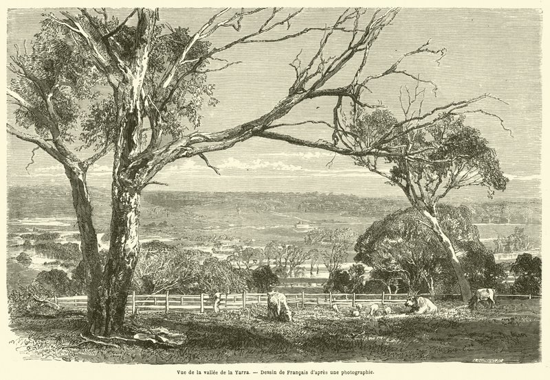Vue de la vallée de la Yarra - French School
