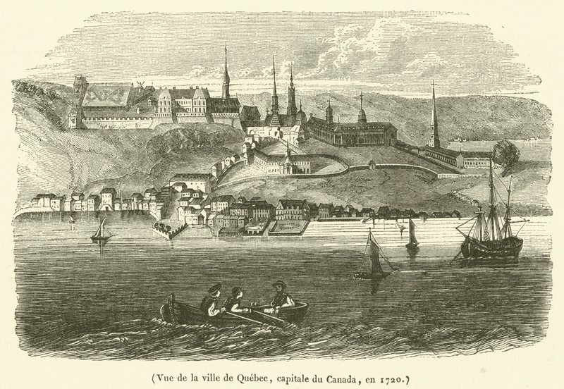 Vue de la ville de Quebec, capitale du Canada, en 1720 - French School
