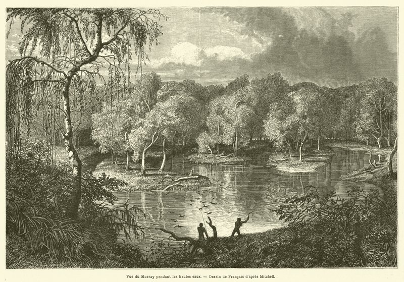 Vue du Murray pendant les hautes eaux - French School