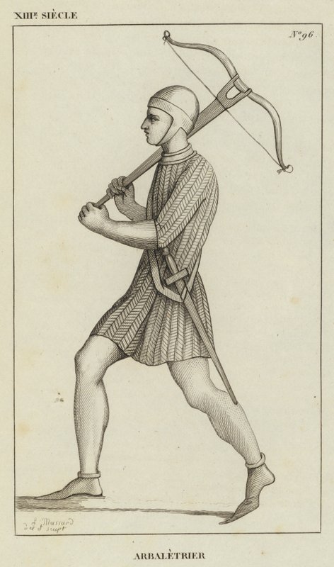 XIIIe Siècle, Arbalétrier (gravure) - French School