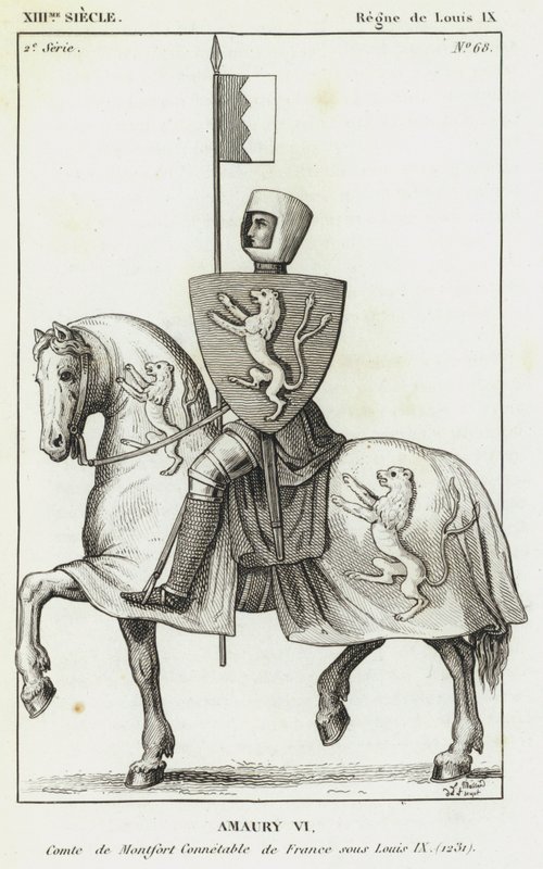 XIIIe siècle, Règne de Louis IX, Amaury VI, Comte de Montfort Connétable de France sous Louis IX - French School