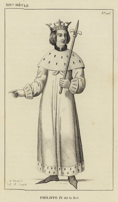XIV Siècle, Philippe IV dit le Bel (gravure) - French School