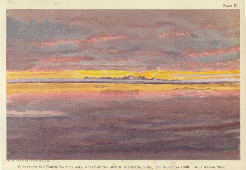 Coucher de soleil au large de la côte nord de l