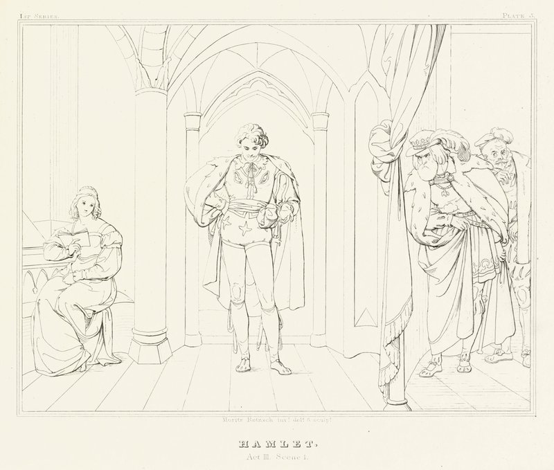 Hamlet, Acte III, Scène 1 - Friedrich August Moritz Retzsch