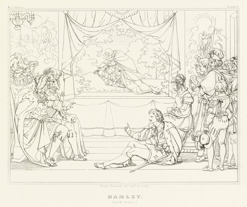 Hamlet, Acte III, Scène 2 - Friedrich August Moritz Retzsch