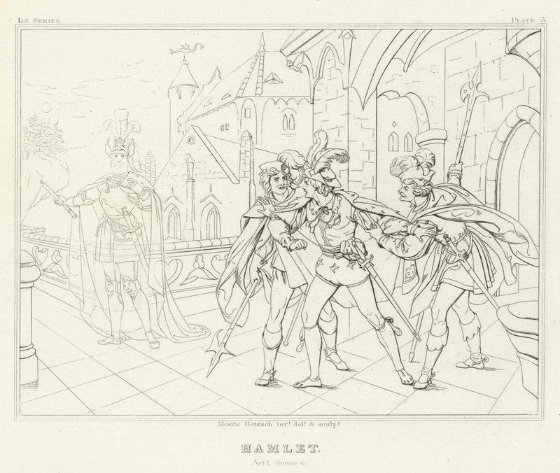 Hamlet, Acte I, Scène 4 (gravure) - Friedrich August Moritz Retzsch