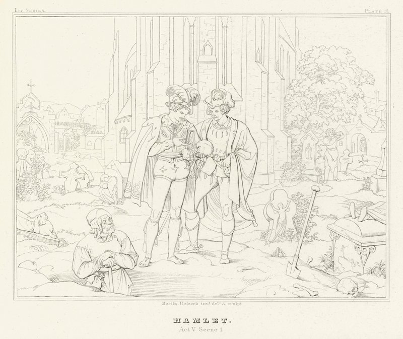 Hamlet, Acte V, Scène 1 - Friedrich August Moritz Retzsch