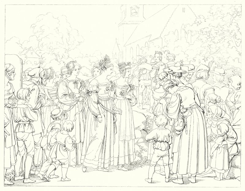 Illustration pour Lied von der Glocke de Schiller - Friedrich August Moritz Retzsch