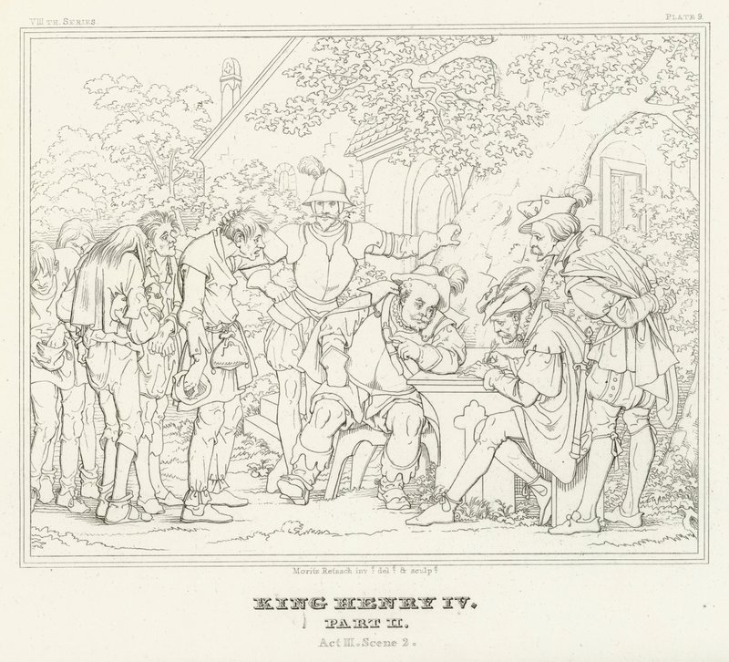 Le Roi Henri IV, Deuxième Partie, Acte III, Scène 2 - Friedrich August Moritz Retzsch