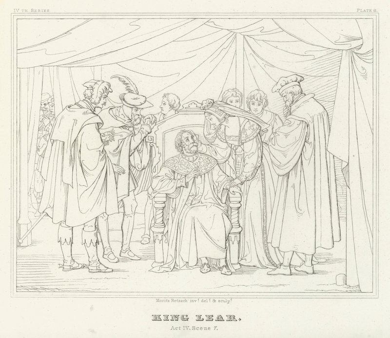 Le Roi Lear, Acte IV, Scène 7 - Friedrich August Moritz Retzsch