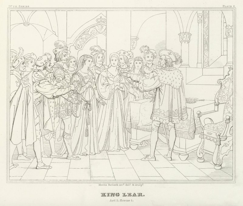 Le Roi Lear, Acte I, Scène 1 - Friedrich August Moritz Retzsch