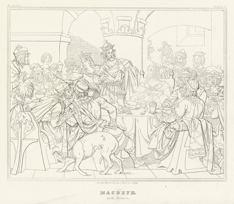 Macbeth, Acte III, Scène 4 - Friedrich August Moritz Retzsch